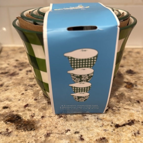 NEW Draper James Green Checkered Measuring Cups Set - Picture 3 of 3